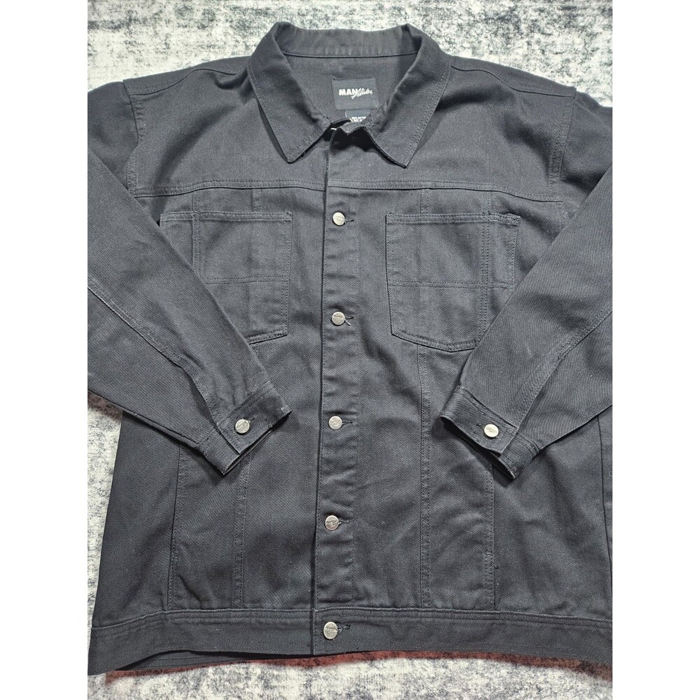 Vintage Man Alive Black Denim Jean Jacket Men's Size XXL 2XL